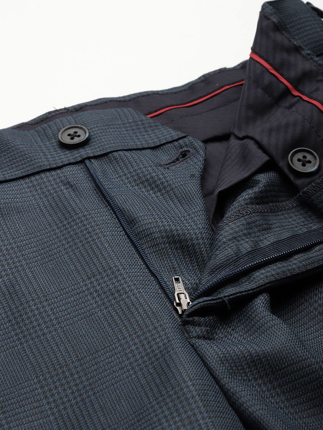 Raymond Men Checked Slim Fit Formal Trousers