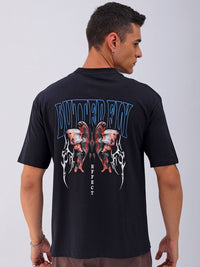 The Indian Garage Co Men Back Printed Pure Cotton Oversized Round Neck T-shirt