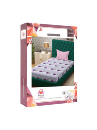 Myntra Elegant Homes Purple Geometric 400 TC Single Bedsheet with 1 Pillow Covers