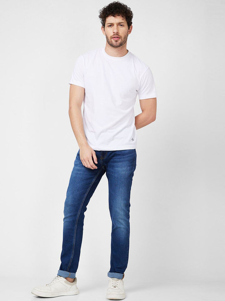 SPYKAR Men Slim Fit Low-Rise Light Fade Cotton Jeans