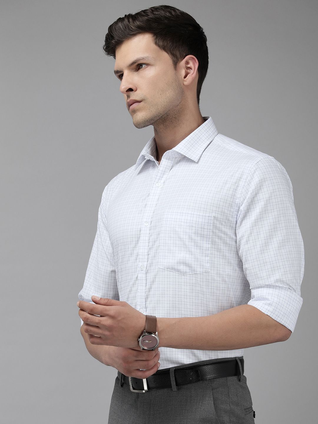 Park Avenue Slim Fit Checked Formal Shirt