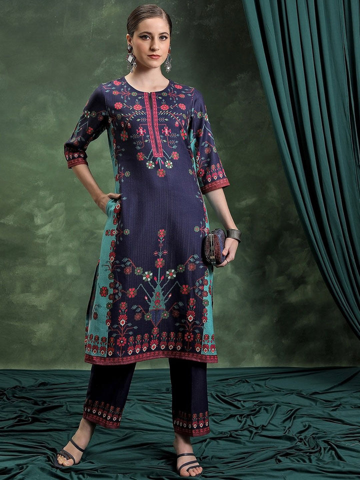 Vishudh Floral Printed Regular Kurta with Palazzos