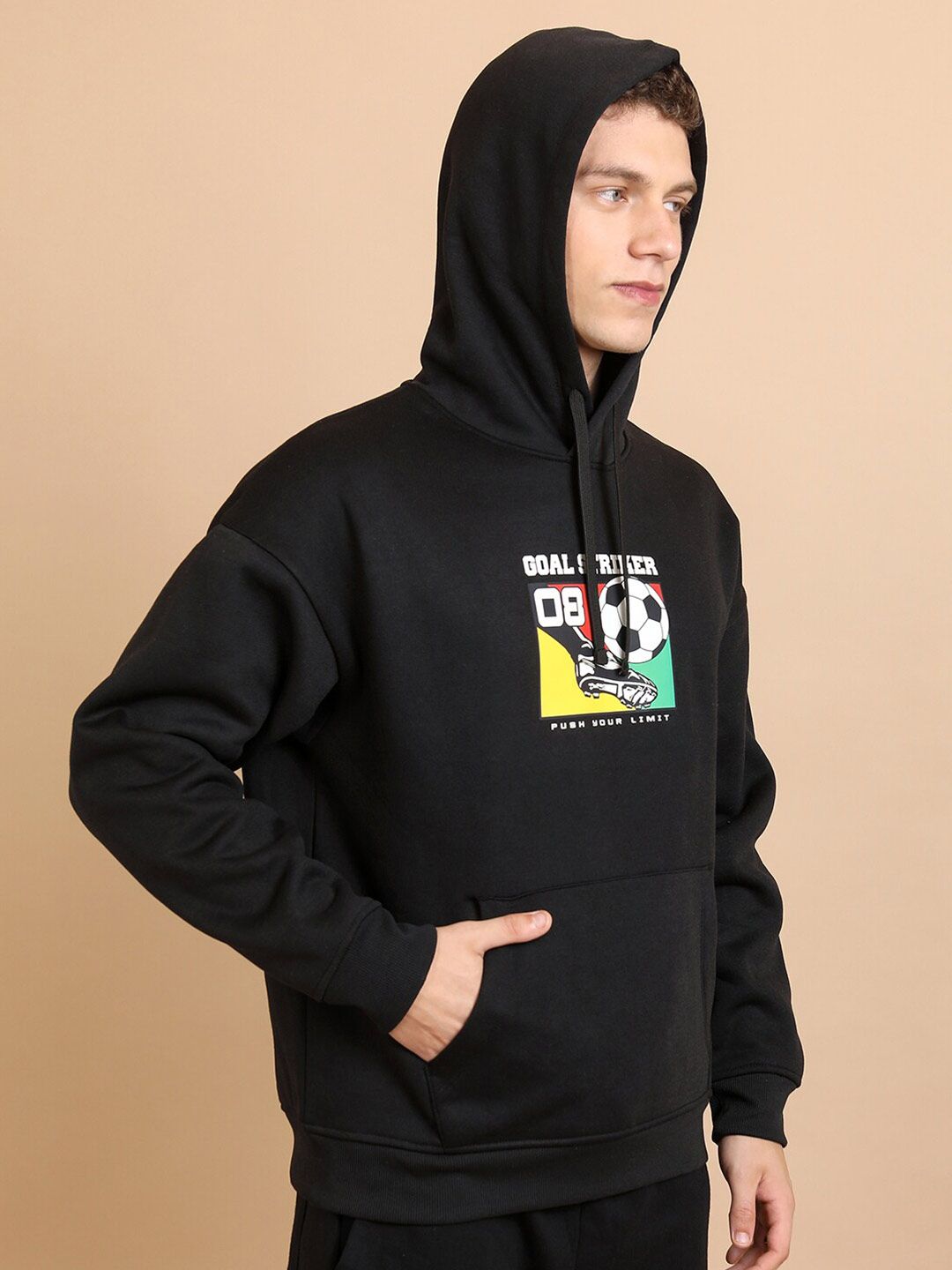 HIGHLANDER Graphic Printed Hooded Oversized Sweatshirt