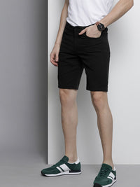The Indian Garage Co Men Black Slim Fit Chino Shorts