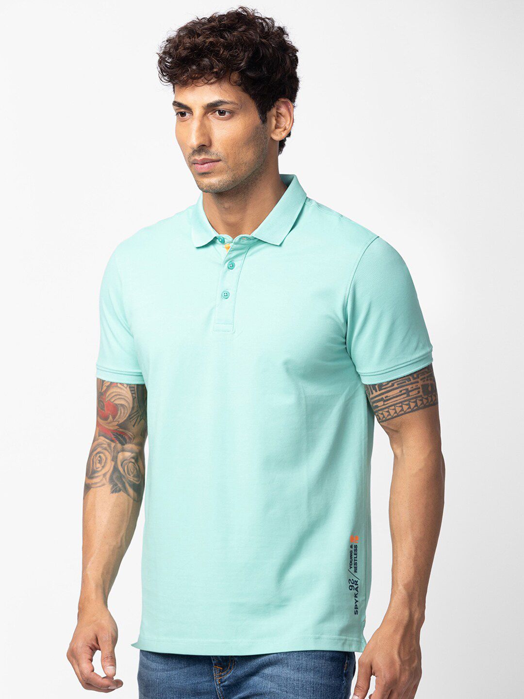 SPYKAR Men Polo Collar Slim Fit Cotton T-shirt