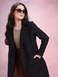 DressBerry Notched Lapel Collar Double-Breasted Regular Fit Overcoat
