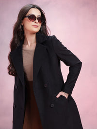 DressBerry Notched Lapel Collar Double-Breasted Regular Fit Overcoat
