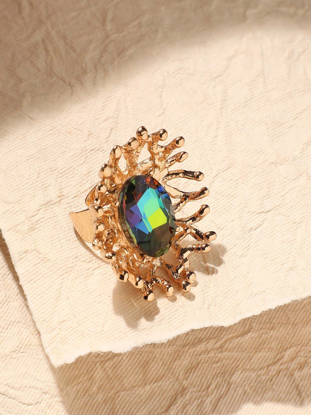 Cincin Jari Pernyataan Sohi Gold-Plated Cincin Jari