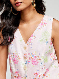 AND Floral Printed Top With Trousers Set