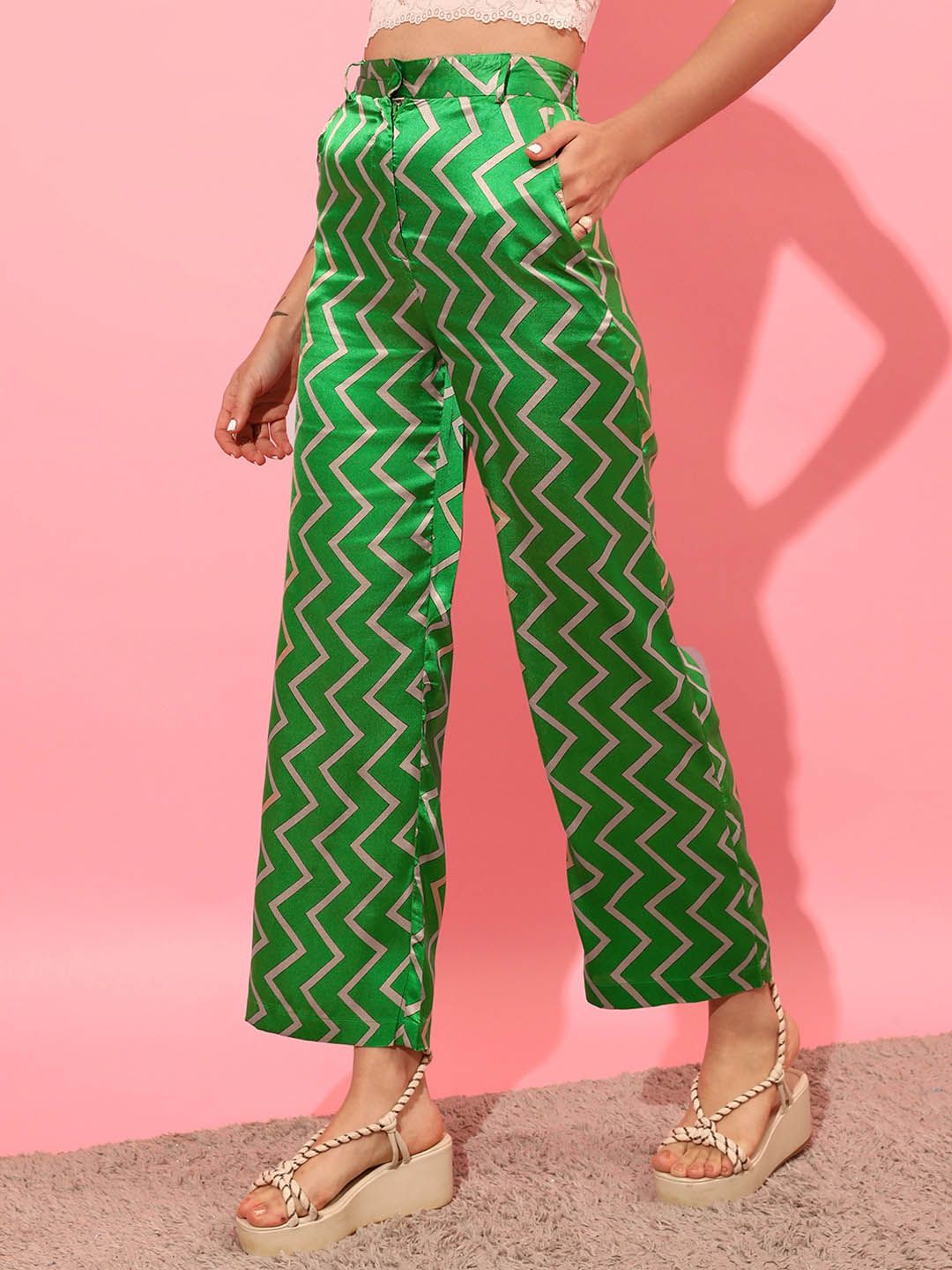 STREET 9 Women Mid Rise Printed Loose Fit Trousers
