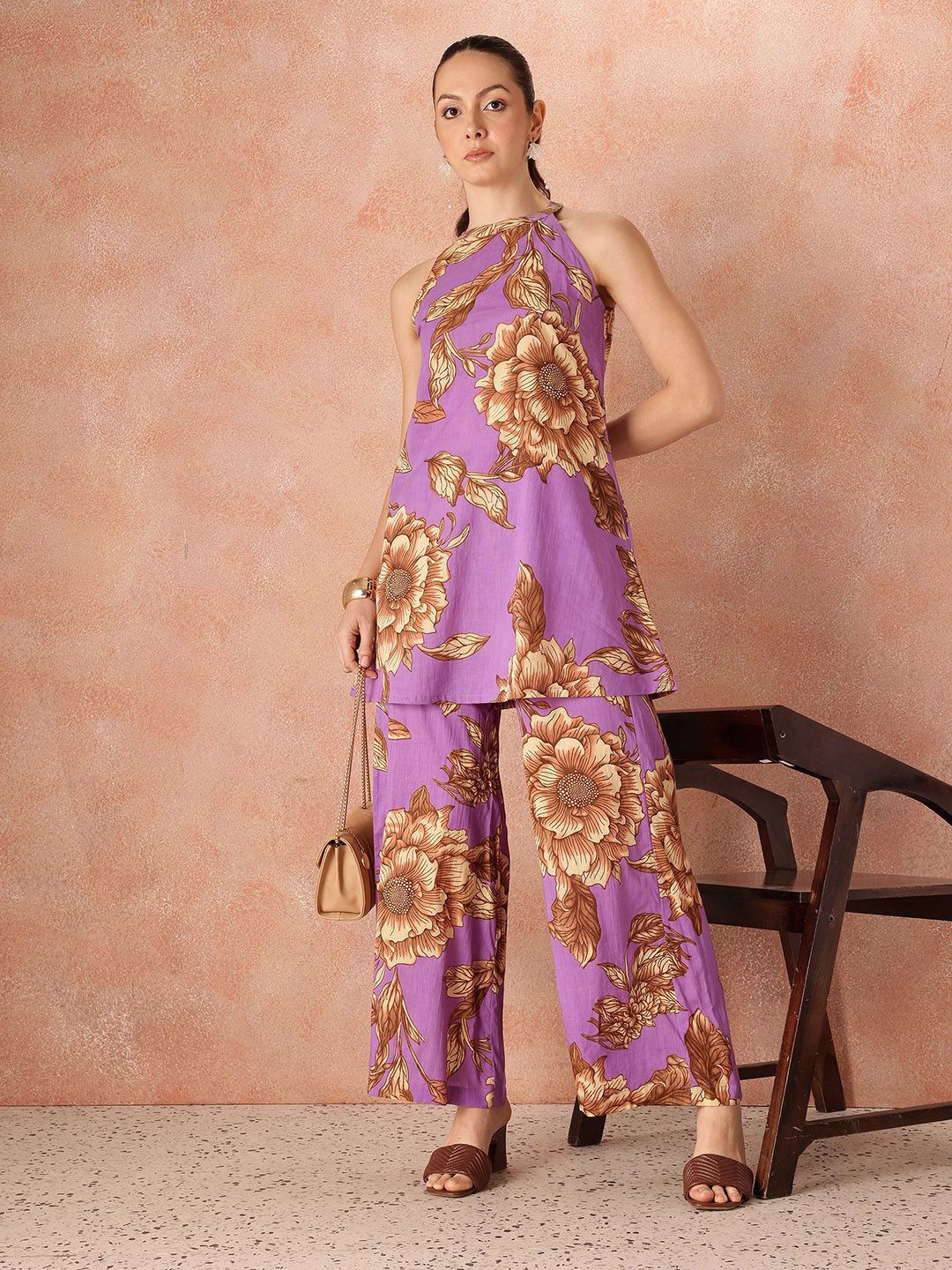 all about you Floral Print Pure Cotton Tunic with Palazzos