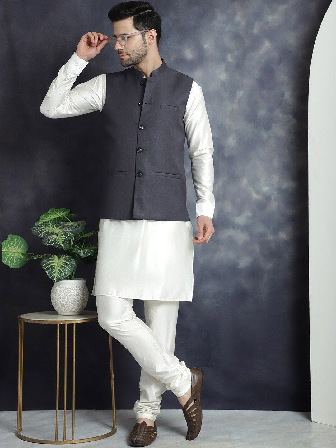 Jompers Mandarin Collar Nehru Jacket