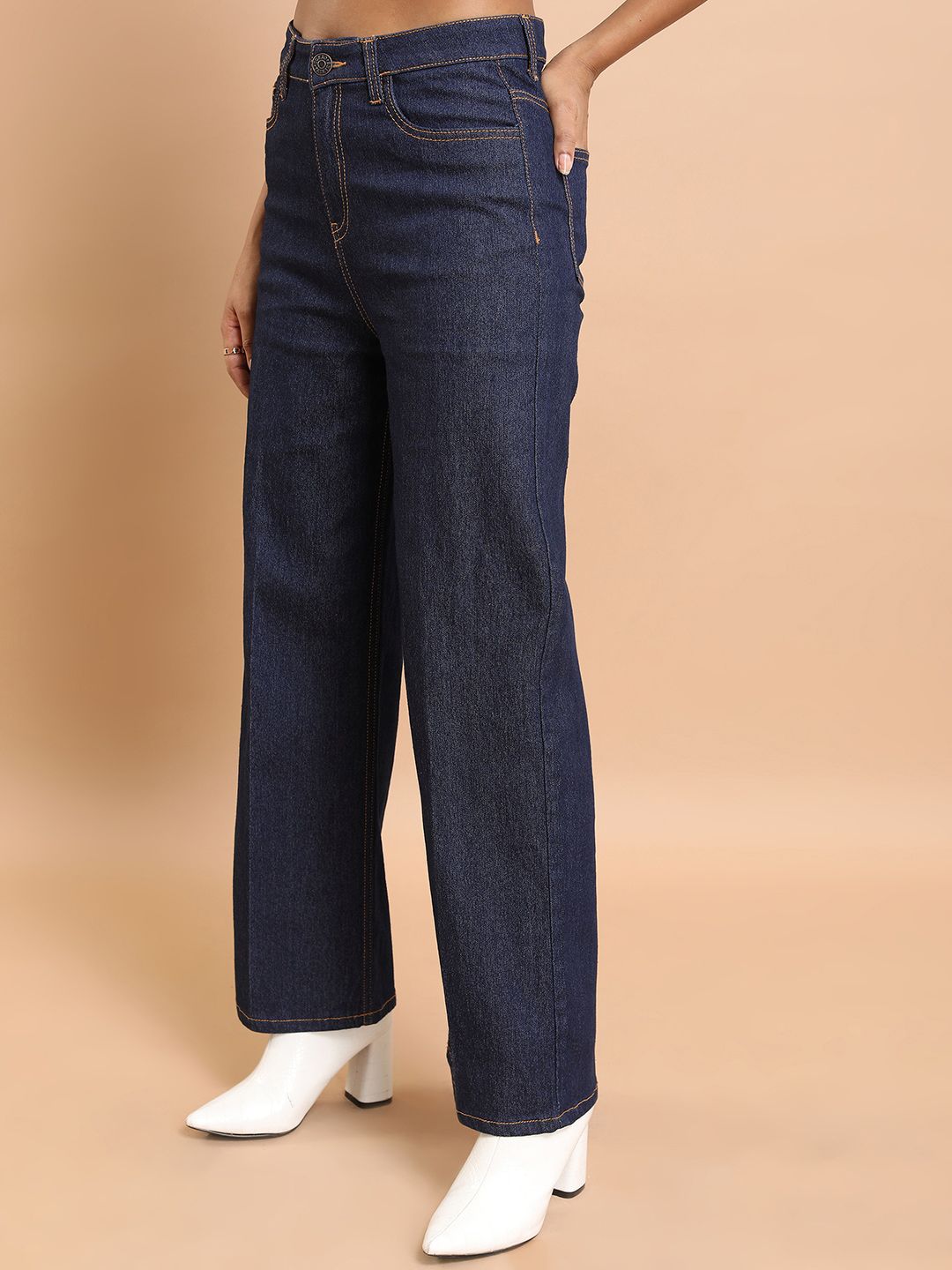 Basics By Tokyo Talkies Women Mid-Raise Clean Look Flared Fit Jeans