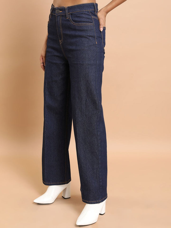 Basics By Tokyo Talkies Women Mid-Raise Clean Look Flared Fit Jeans