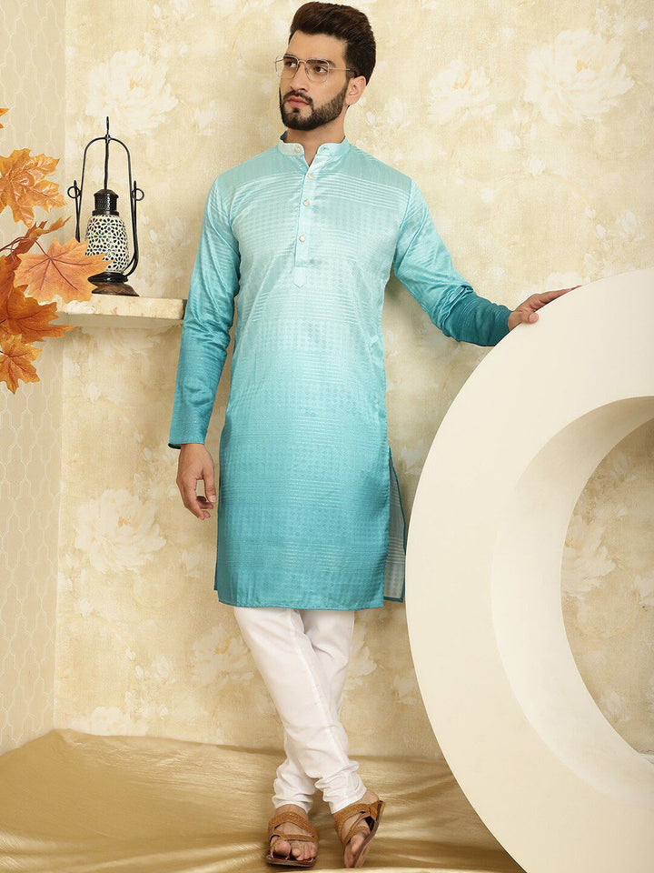 SOJANYA Kurta Tenunan Geometrik Dengan Churidar