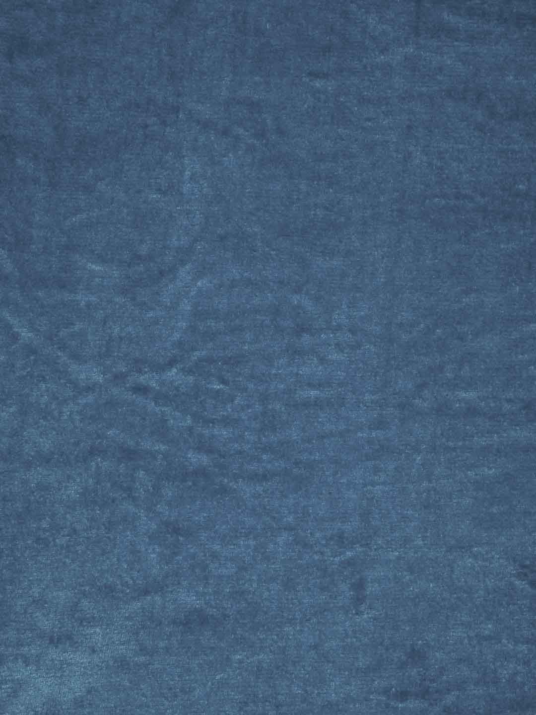 KLOTTHE Blue Woollen 300TC Fitted Single Bedsheet With Pillow Cover