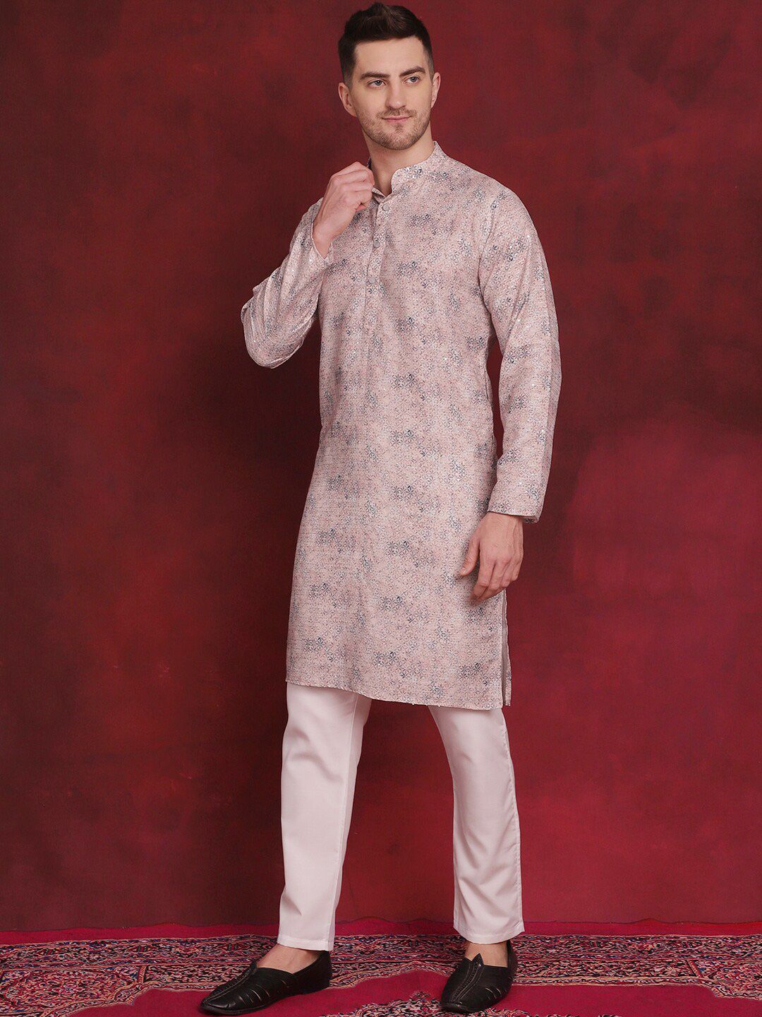 Anouk Floral Printed Regular Kurta With Pyjamas
