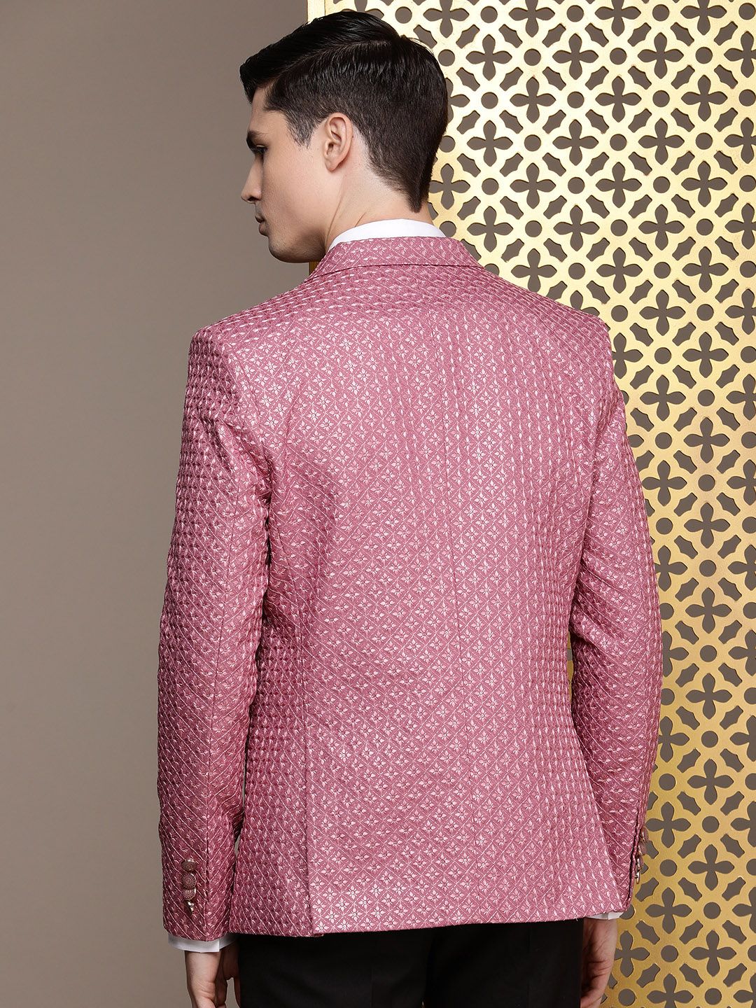 House of Pataudi Single-Breasted Sequinned Blazers