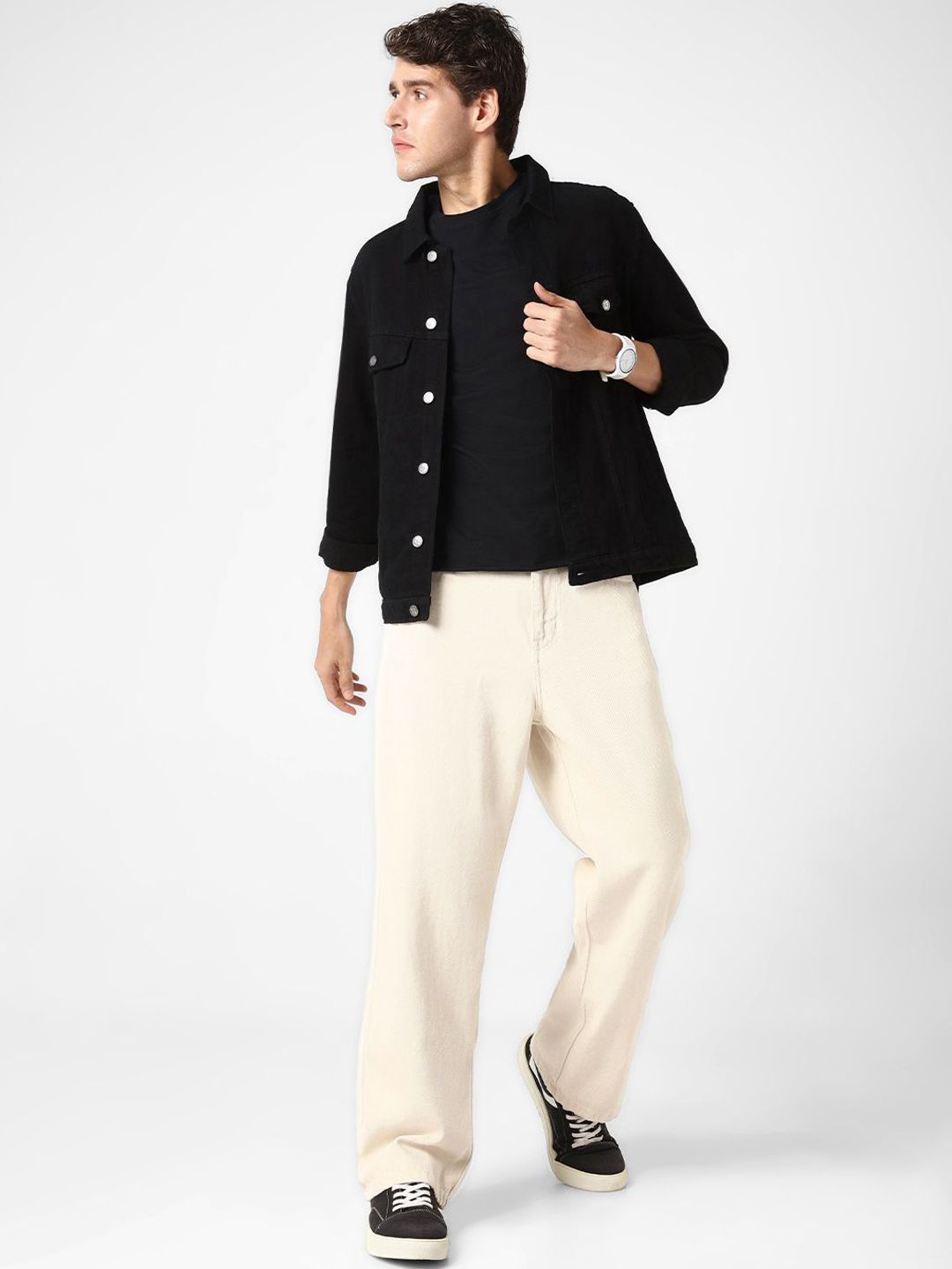Urbano Fashion Men's  Loose Baggy Fit Non-Stretchable Washed Jeans