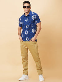 Being Human Men Floral Printed Polo Collar T-shirt