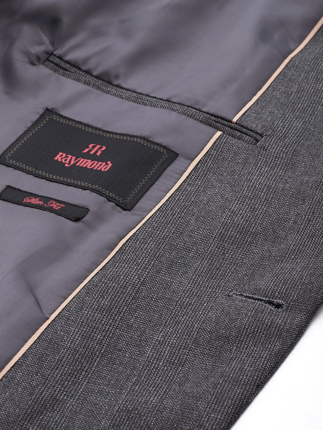 Raymond Self-Checked Slim Fit Single-Breasted Formal Blazer