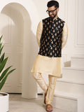 SOJANYA Mandarin Collar Regular Kurta With Churidar & Nehru Jacket