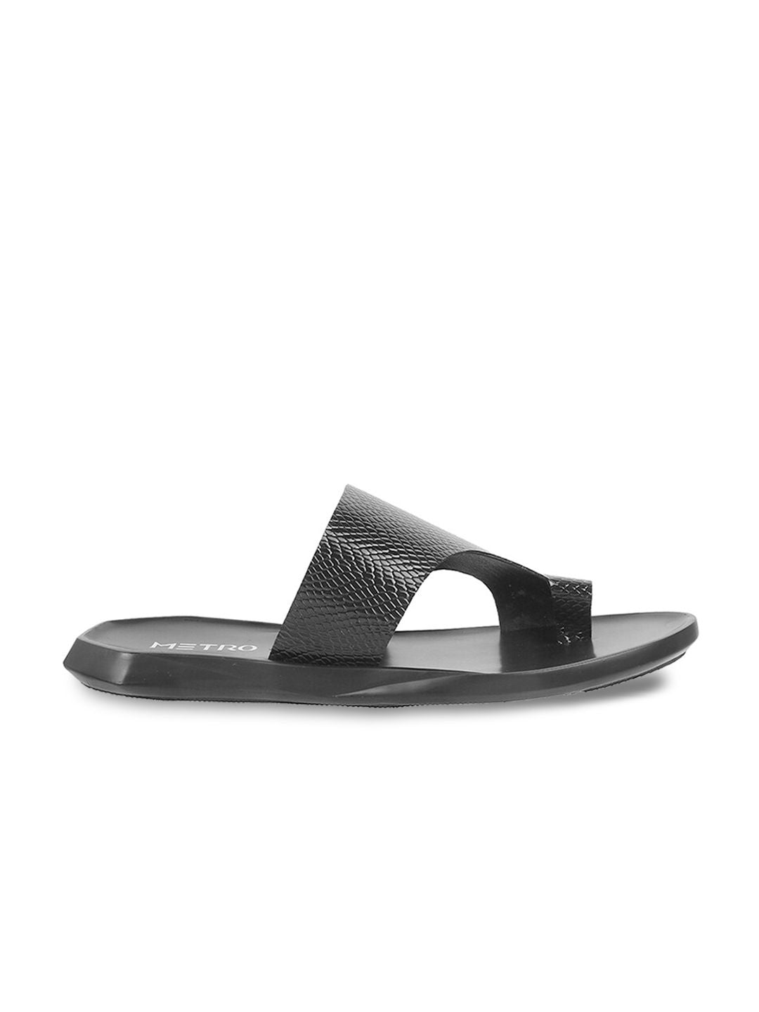 Metro Men Textured Leather One Toe Comfort Sandals