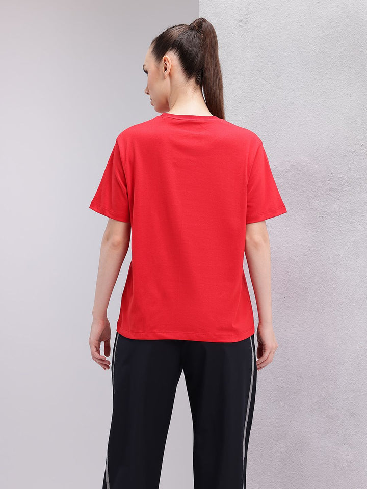 HRX by Hrithik Roshan Brand Logo Printed Drop-Shoulder Sleeves Relaxed Training T-shirt