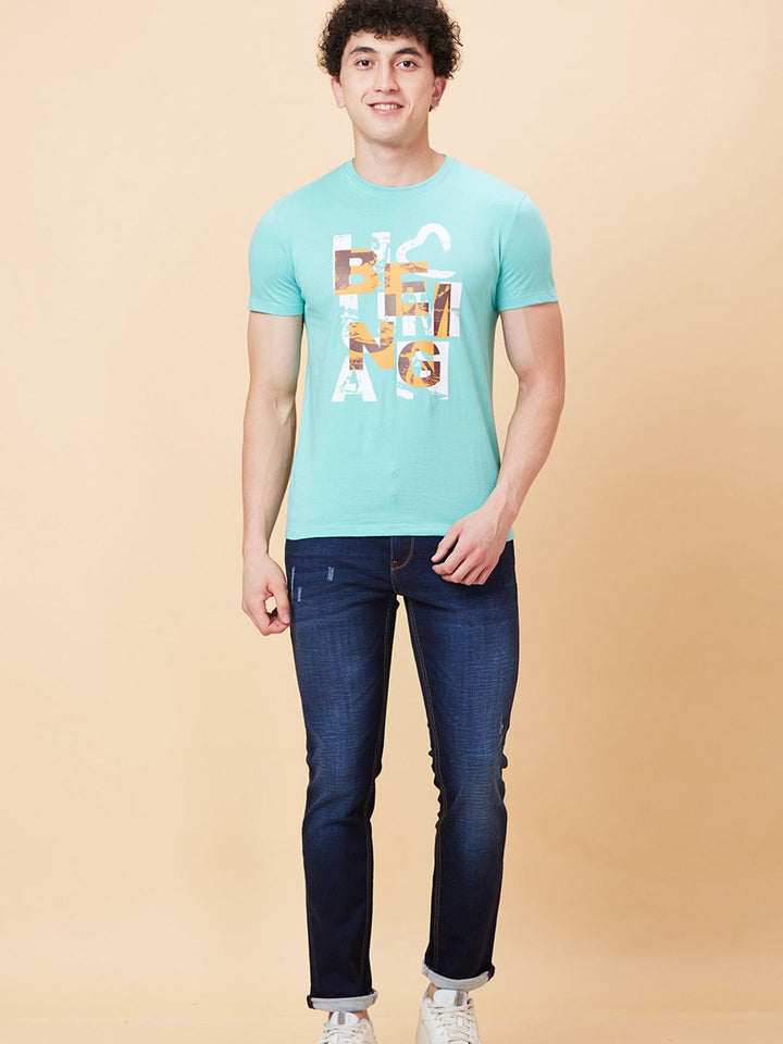 Being Human Men Skinny Fit Low Distress Light Fade Jeans