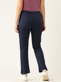 Monte Carlo Women Mid-Rise Regular Fit Track Pants with Contrast Piping