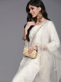 Indo Era Women White Ethnic Motifs Embroidered Kurta with Trousers & With Dupatta