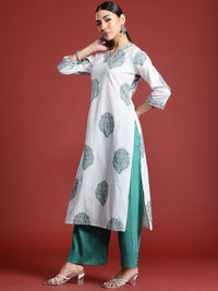 Indo Era Floral Printed Pure Cotton Kurta