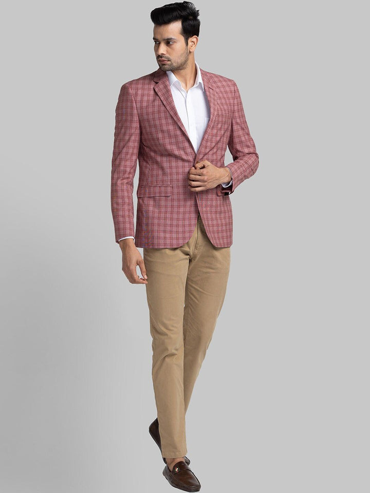 Raymond Checked Contemporary Fit Single-Breasted Blazer
