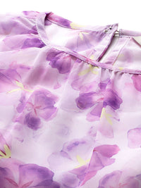 all about you Floral Print Flared Sleeve Maxi Dress