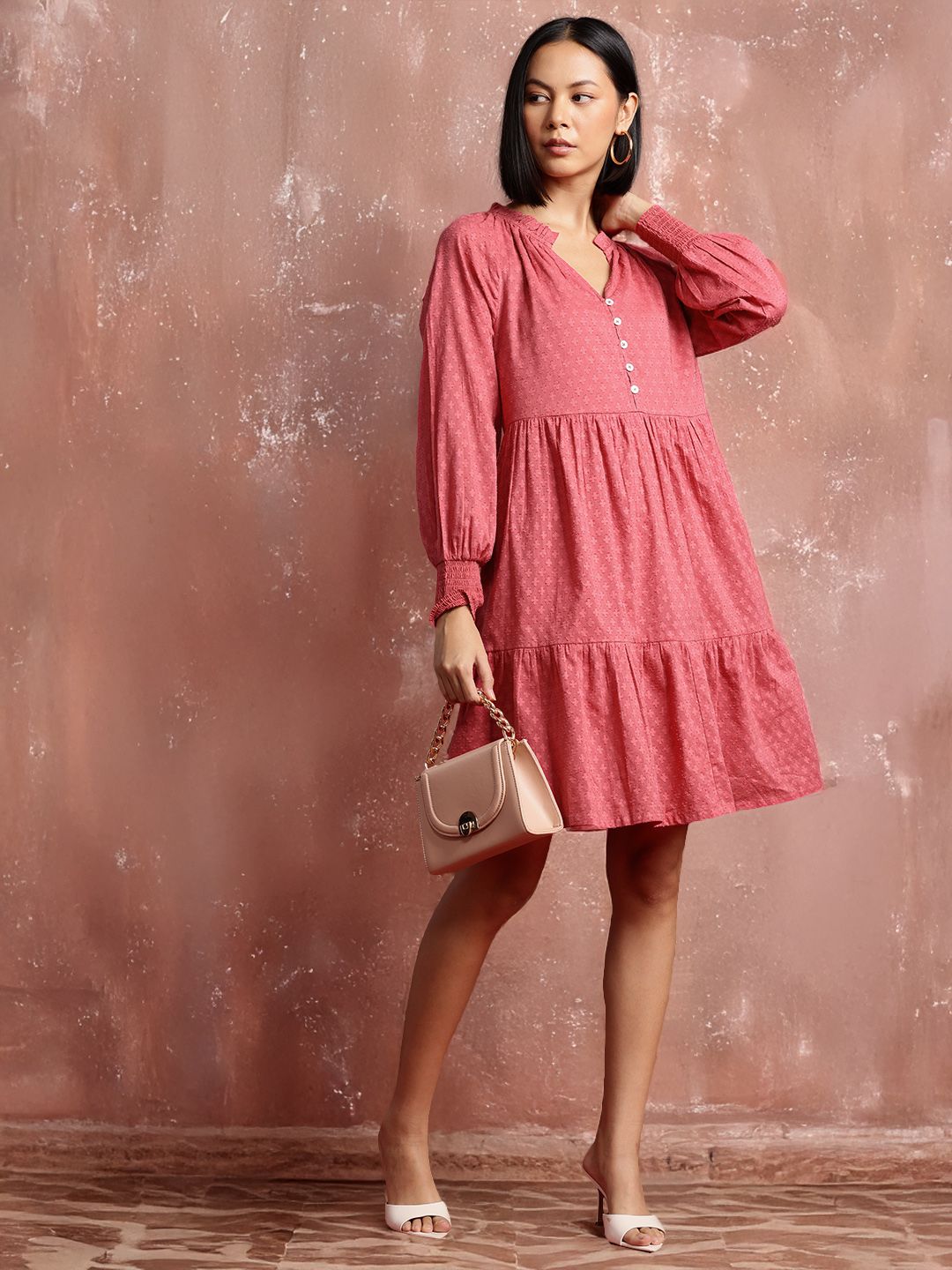 all about you Puff Sleeve Fit & Flare Dress