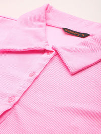 DressBerry Ribbed Shirt with Slit-Detail Trousers Co-Ords