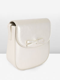DressBerry Textured Structured Sling Bag with Bow Detail