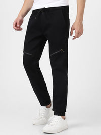 Urbano Fashion Men Black Mid-Rise Stretchable Jogger Jeans