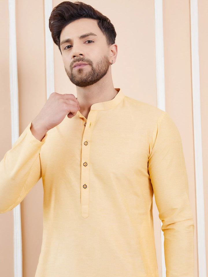 See Designs Mandarin Collar Cotton Straight Kurta