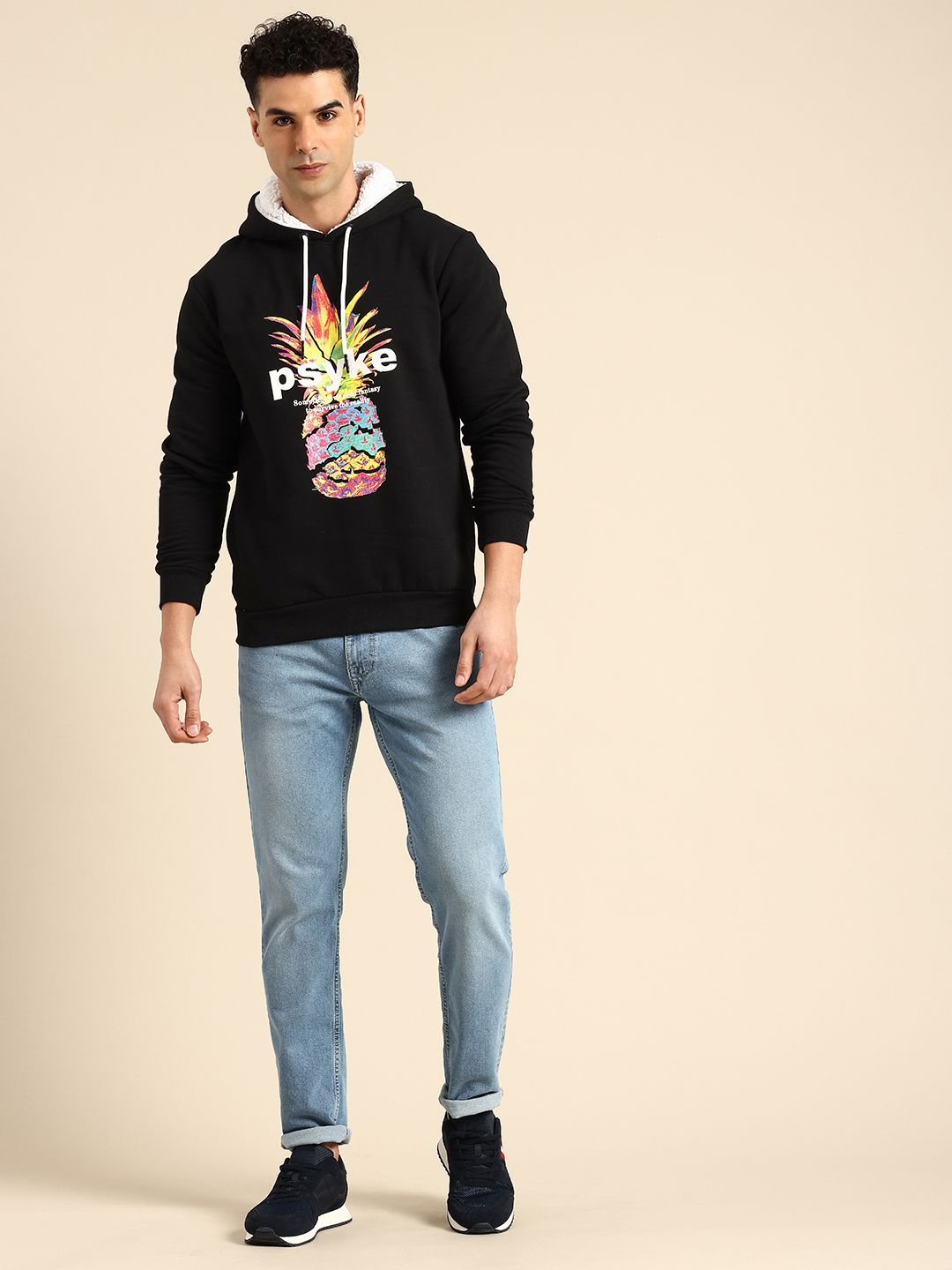 Being Human Printed Hooded Sweatshirt