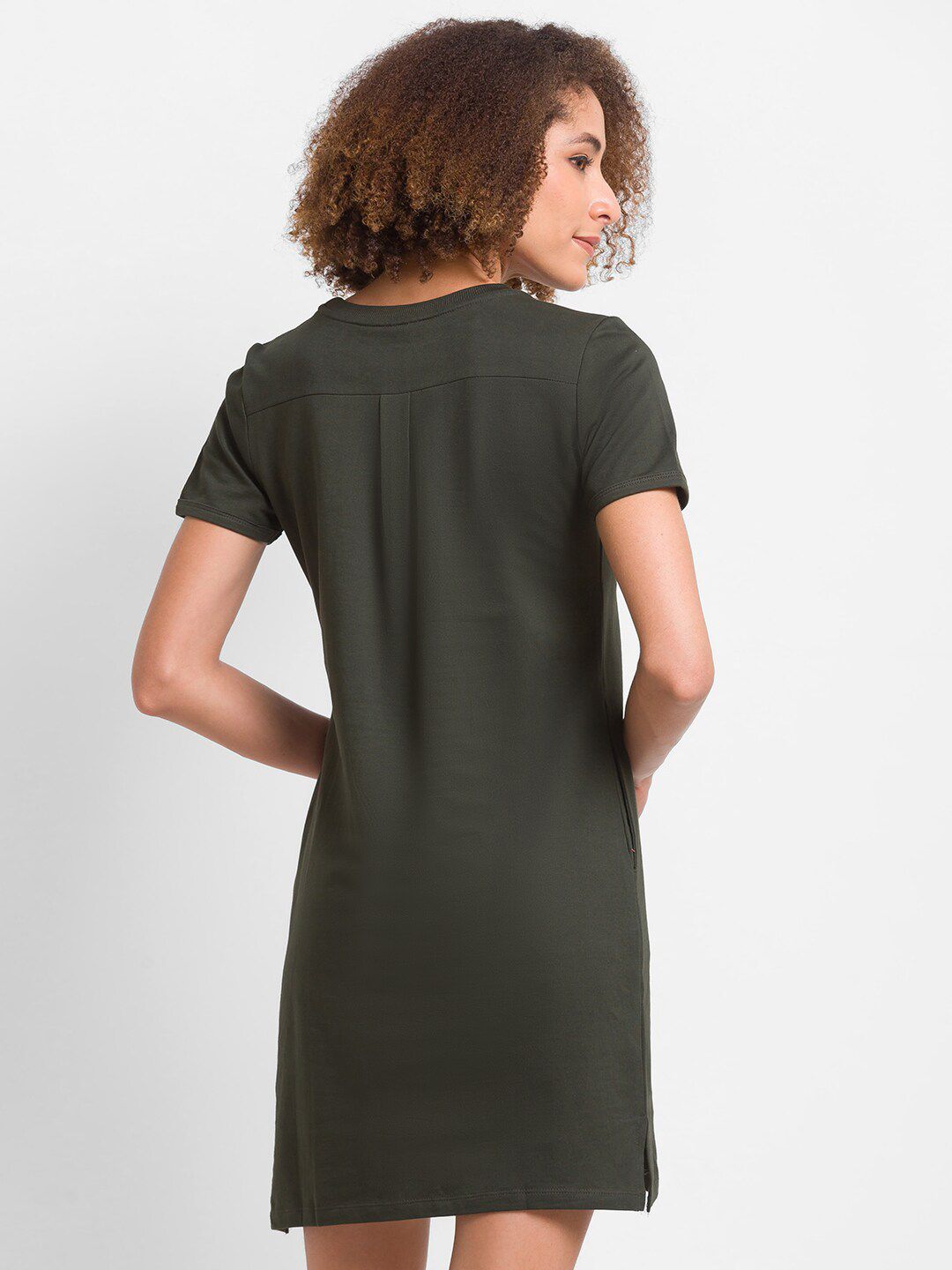 SPYKAR Green & rosin Embellished T-shirt Dress