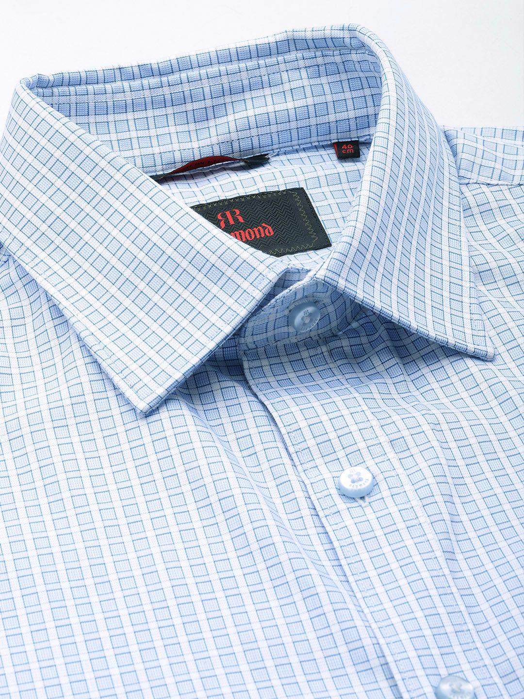 Raymond Slim Fit Self Checked Opaque Pure Cotton Formal Shirt