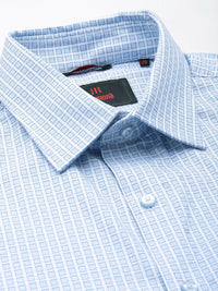 Raymond Slim Fit Self Checked Opaque Pure Cotton Formal Shirt
