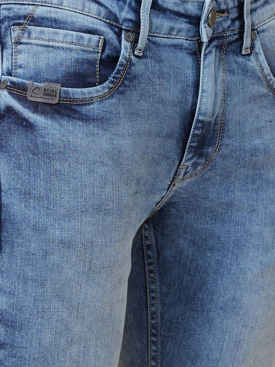 Being Human Men Low Distress Heavy Fade Stretchable Jeans