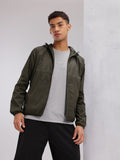 HRX by Hrithik Roshan Brand Logo Printed Rapid-Dry Hooded Training Jacket