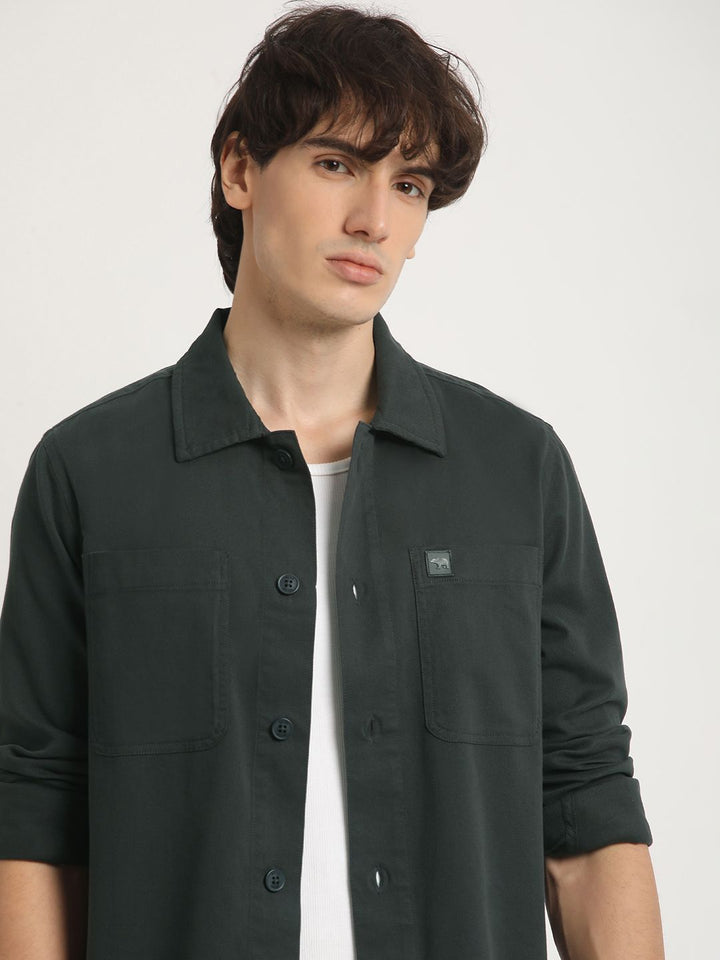 THE BEAR HOUSE Men Pure Cotton Solid Regular Fit Casual Shirt