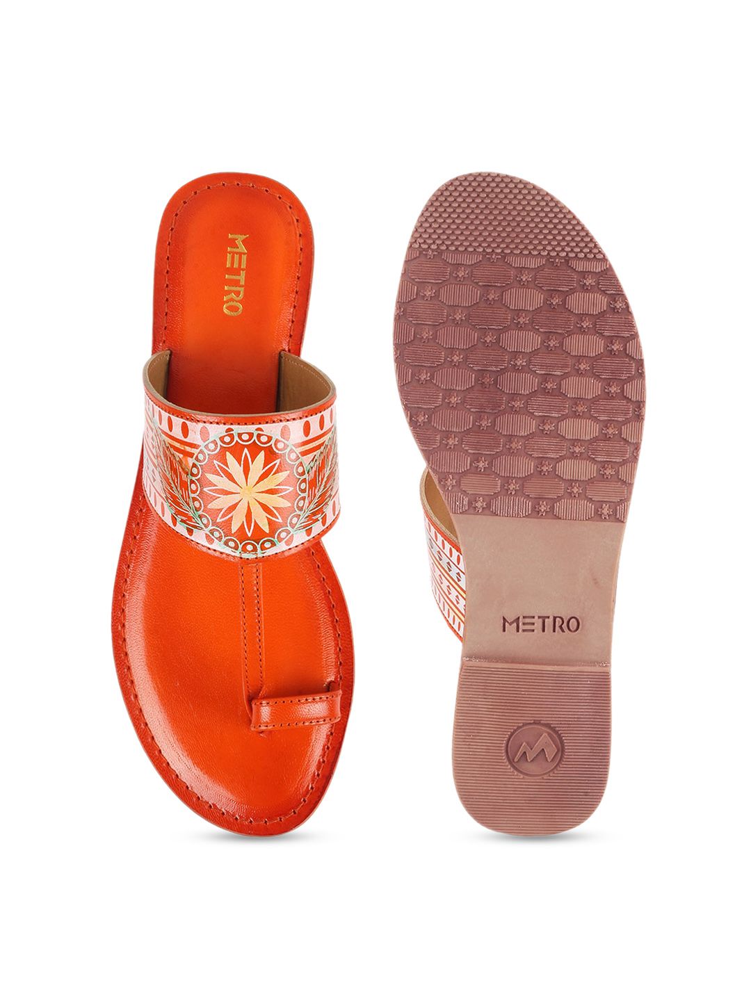 Metro Printed Leather One Toe Flats