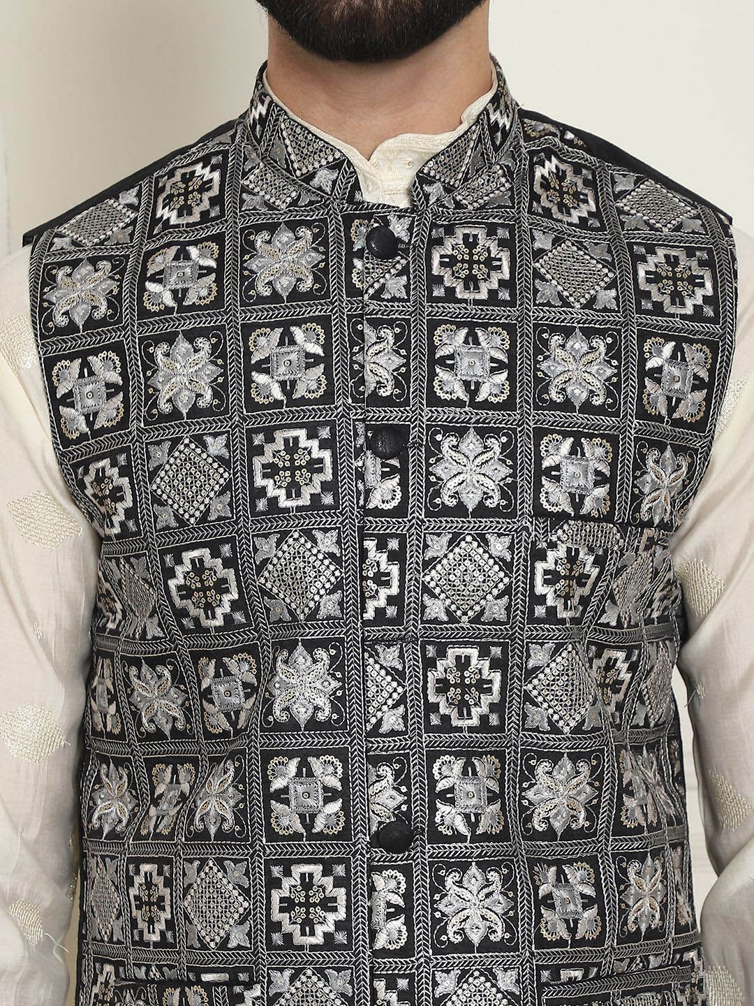 SOJANYA Embroidered Woven Nehru Jackets