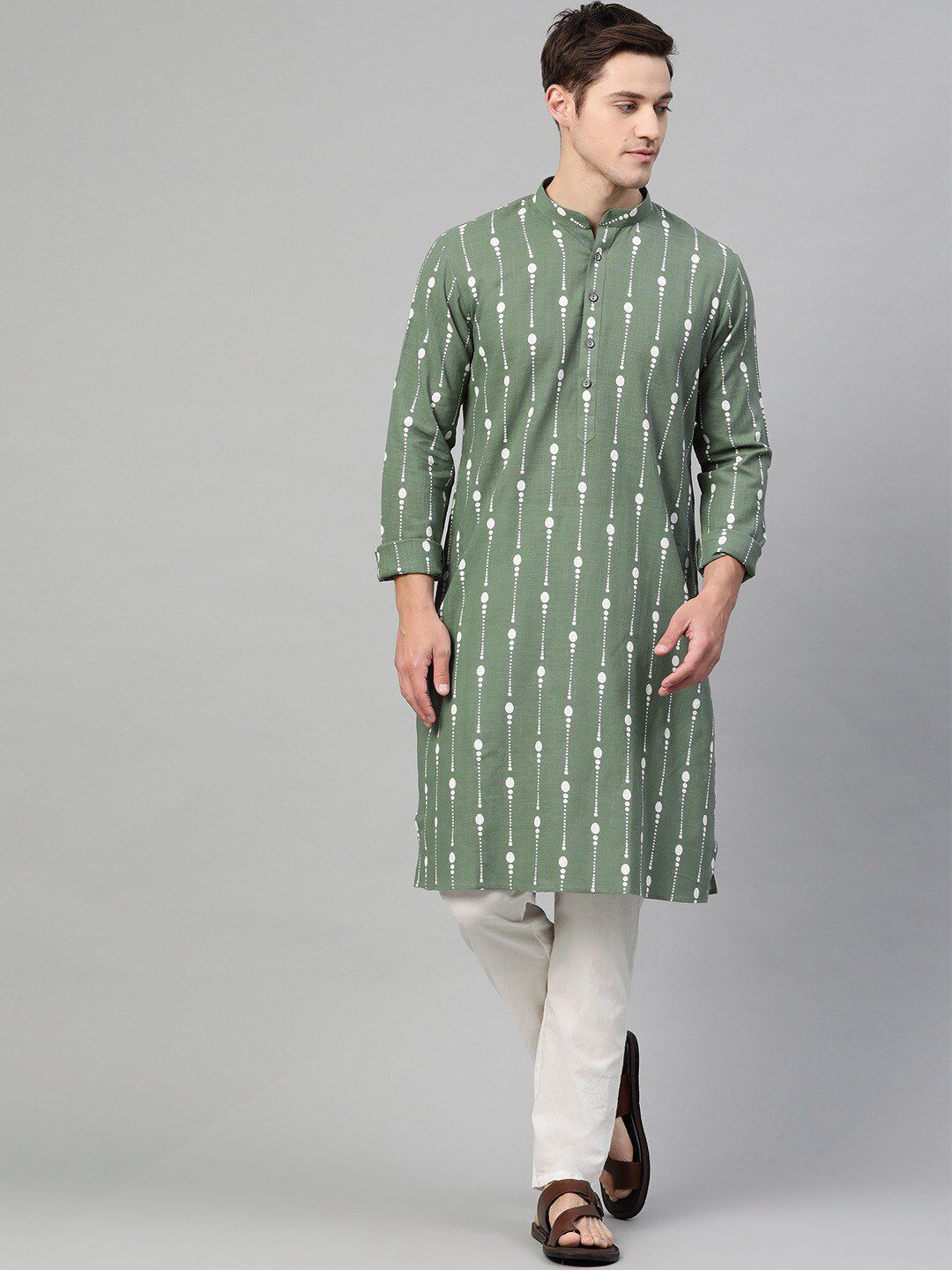 See Designs Men Ethnic Motifs Printed Pure Cotton Kurta With Pyjamas