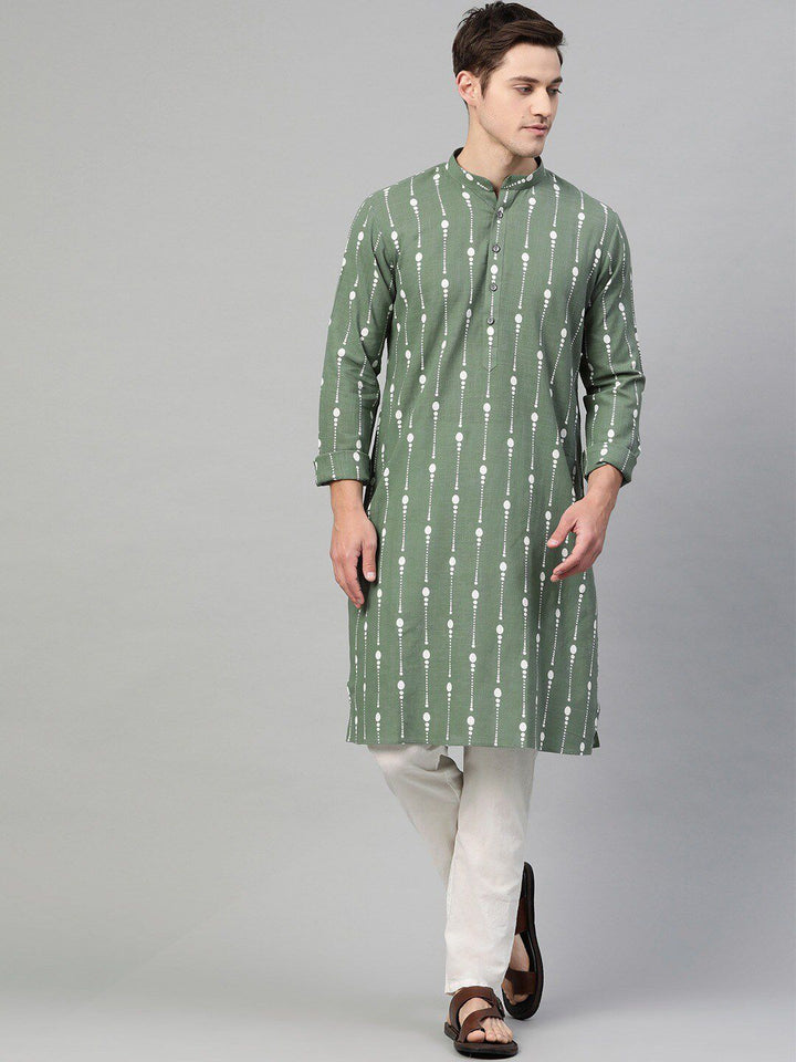 See Designs Men Ethnic Motifs Printed Pure Cotton Kurta With Pyjamas